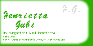 henrietta gubi business card